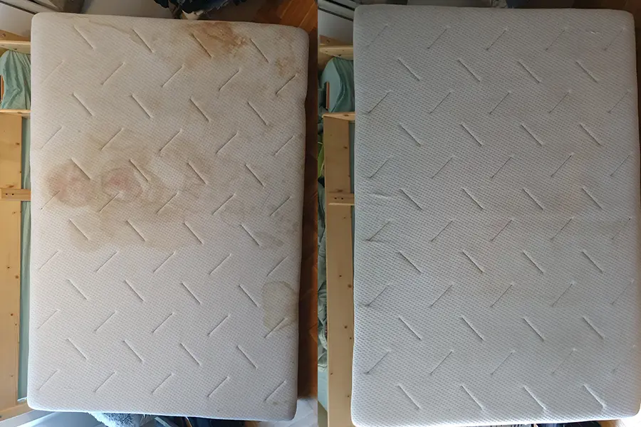 Dubinsko pranje duseka pre i posle Green Clean