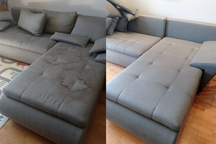 Dubinsko pranje ugaone garniture. Ciscenje fleka i dubinsko ciscenje