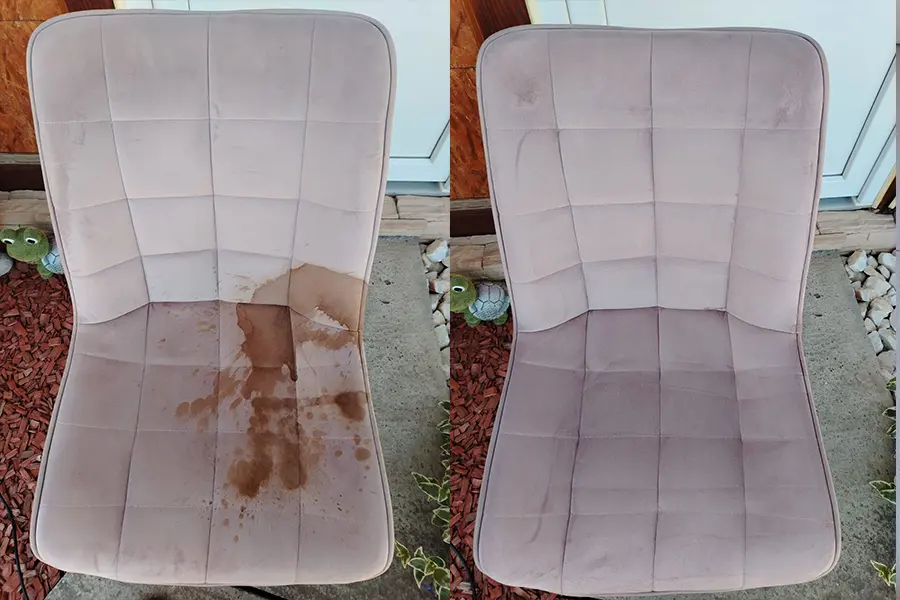 Pre i posle fleka fotelja Green Clean dubinsko pranje